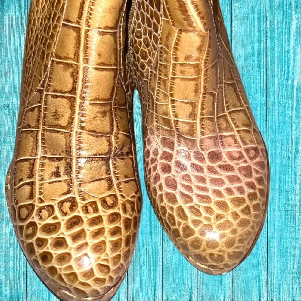 Charles by Charles David tan faux animal print knee high side zip boots - Picture 5 of 7